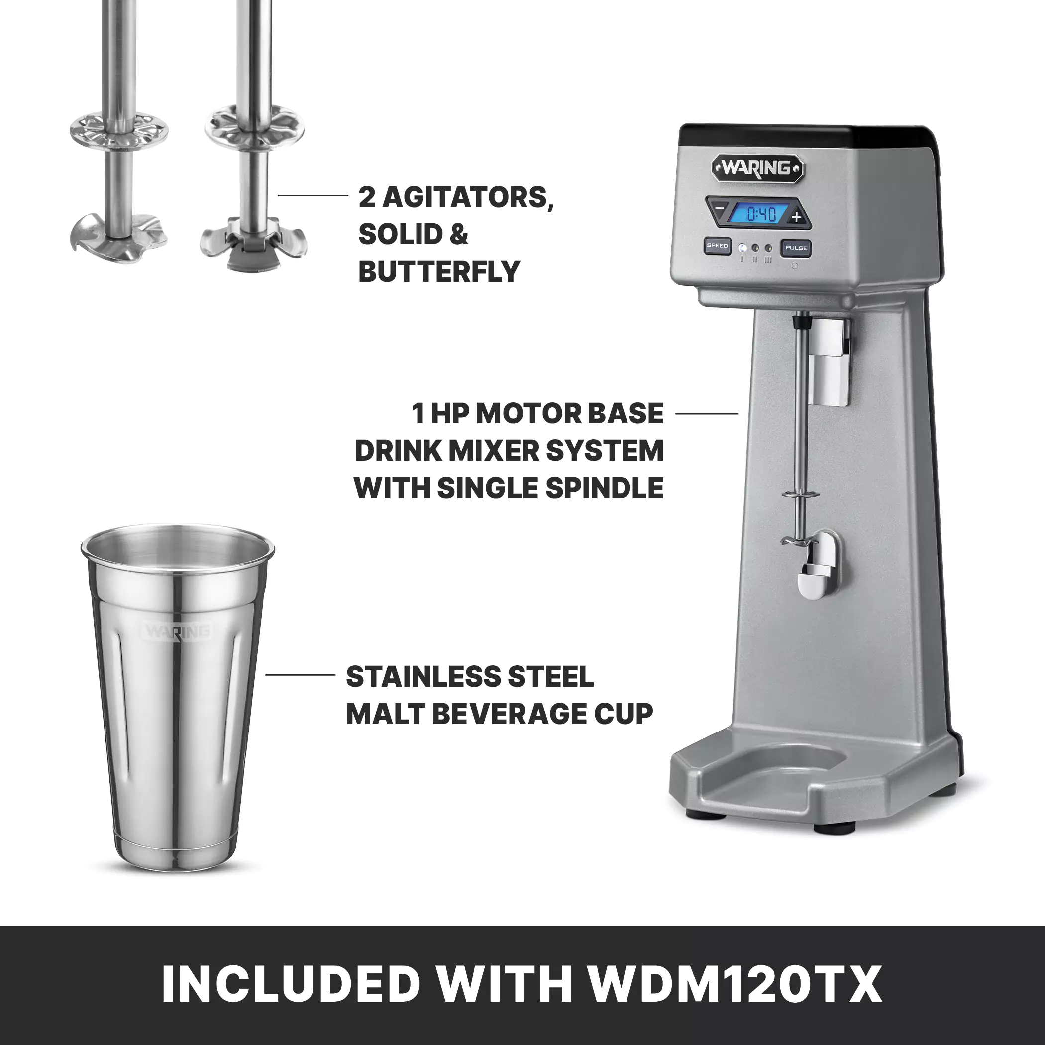 Heavy-Duty Single-Spindle Drink Mixer with Timer